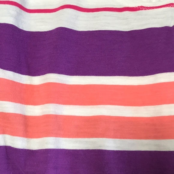 JCP White/purple/coral striped scoop neck tee - Picture 4 of 6